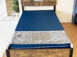 Twin Wood Panel Bed & Foam Core Mattress