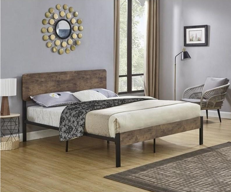 Queen Dark Wood Panel Bed Queen Dark Wood Panel Bed